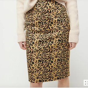 No. 2 Pencil Skirt in Leopard Print Bi Stretch